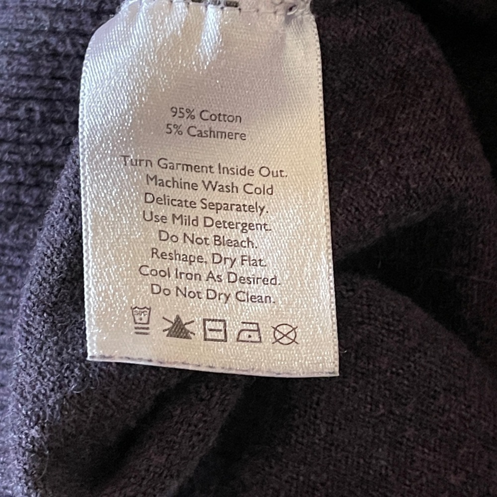 Eddie Bauer Cotton Cashmere V-Neck Sweater Gray Soft Classic Fit Preppy Small - Picture 4 of 6